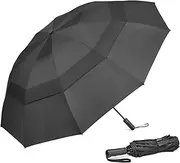 [G4Free] 46/54/62 Inch Large Compact Golf Umbrella Windproof 10 Ribs Reverse Travel Umbrella for Rain Double Canopy Vented Umbrella Automatic Open Close