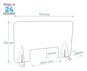 70x120cm Sneeze Guard / 4.5mm Acrylic Hygiene Screen Barrier / Protective-shield