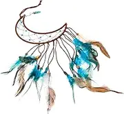 Zerodeko Moon Dream Catcher Wall Hanging Lovely Decorative Plume Dreamcatcher for Bedroom Unique Craft Ornament for Home Decor Elegant Bohemian Design with Accents