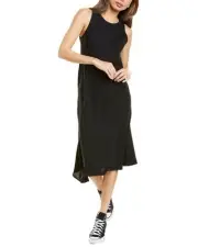 Vince - Women’s Bias Cut Sleeveless Midi Shift Dress Black Size XS - NWT