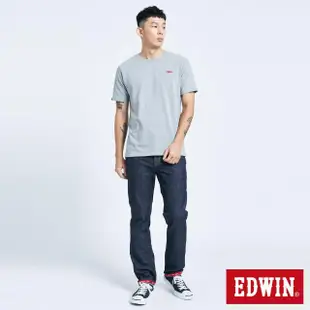 【EDWIN】男裝 EDGE 織帶滾邊中直筒牛仔褲(原藍色)