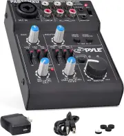 Pyle 5 Channel Audio Mixer - DJ Sound Controller Interface with USB Soundcard fo