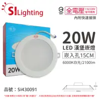 在飛比找momo購物網優惠-【旭光】4入 LED 20W 6000K 白光 全電壓 15