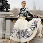 CELINE ETCHING PRINT SILK MIDI PLEATED WRAP SKIRT SIZE 40 BY PHOEBE PHILO
