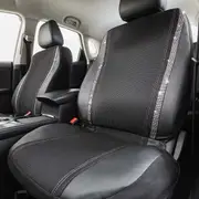 2 Pack Front Diamante Seat Covers - Black and Silver Look