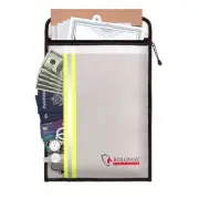 ROLOWAY Fireproof Document Bag (15 x 11 inch) with 2 Pockets & Waterproof Zip...