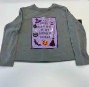 XS (4/5) Girls' Halloween Favorite Things Gray Long Sleeve Graphic T-Shirt