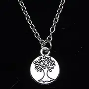 [ZOJK] Necklace 12Mm Peace Tree Pendant Short Long Women Men Colar Gift Jewelry Choker