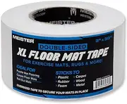 Meister Double-Sided XL Floor Mat Tape - Secures Exercise Mats & Rugs in Place, Transparent, XL Roll - 3in x 30yd (1130FMTXL)