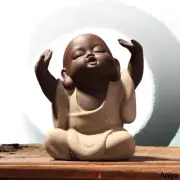 Buddha Statues Little Monk Color Sand Ceramic Art Home Club Geomantic Decoration