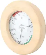 Sauna Hygrothermograph Wall Mounted, Real Time Monitoring, Wooden Design, Temperature and Humidity Display for Sauna Room