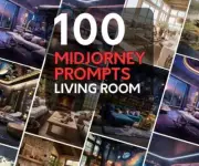 100 Living Room MIdjourney Prompts, Midjourney Living Room Design