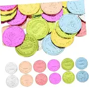 100pcs Clown Coin Clowns Favors Pretend Play Carnival Coin Fake Money for Classroom Grocery Store Satisfying Money for Food Gaming Coins Plastic