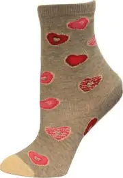Hot Sox Women's Do-Nuts About You Crew Sock 1 Pair, Grey Heather, Women's 9-11