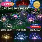 Solar Garden Fireworks Xmas LED Fairy String Lights Starburst 2X Night Lamp NJ