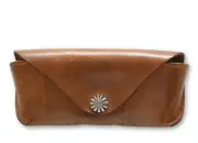 RRL Ralph Lauren Slight Distressed Italian Leather Concho Glasses Eyeglass Case