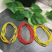 3 PC Handmade Waist Beads Necklace African Boho Bracelet Anklet Set New 8792