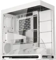 HS 420 VGPU Dual-Chamber Mid Tower ATX PC Case White | Pcie 5.0 Vertical GPU Kit