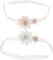 QUMIIRITY 2pcs Floral Headbands for Elastic Hair Accessories for Newborns for Photography Showers and Birthdays Floral