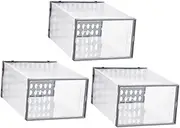 Luxshiny 3Pcs Transparent Shoe Storage Boxes Sturdy High Top Display Cabinets for Organizing Shoes Space Saving Design for Home Dorm and Retail Use