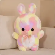 35cm Rainbow Rabbit Plush Toys Colourful Soft Stuffed Dolls For Baby Kids Pink