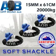 3 x AOB 15mm * 61cm Soft Shackle Recovery Gear Dyneema Winch ROPE 20,000kg (20T)