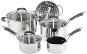 RACO Reliance 5 Piece Cookware Set - Stainless Steel & Nonstick, Induction Compatible, Dishwasher & Oven Safe, Includes Saucepans, Stockpot, Milkpan, and Steamer