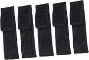 WESIEVYA 5Pcs Electric Torch Bag Durable Flashlight Holder Pouch for Outdoor Storage Wear Resistant Design for Hiking and Camping Black