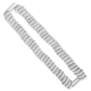 FOOTMATTERS Curly No Tie Shoe Laces - Elastic Spring Laces White - 1 Pair