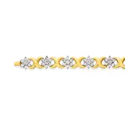 9ct Gold Diamond Flower Cluster Bracelet