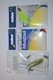 3 - Bucktail Teaser Saltwater Fluke Flounder Striped Bass NIP Excellent