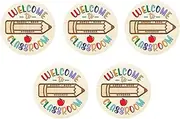 Yajuyi 5x Welcome Sign for Classroom Gift Front Door Sign for Wall Classroom School