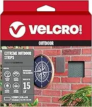 VELCRO Brand - Extreme Outdoor Fasteners - All Weather/Rough Surfaces, 6in x 4in Strips, 3 Sets, Titanium
