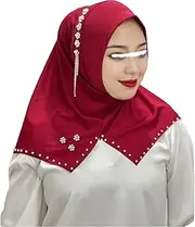 [Mkjuuior] Islamic Tassel Hijab Abaya Hijab Beaded Solid Hijab Women's Abayas Turbans For Women Scarf