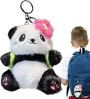 Stuffed Panda Keychains | Cute Doll Pendant,Adorable Lightweight Plush Toy Ornament, Portable Animal Pendant, Collectible Backpack Accessories for Student Teens Children