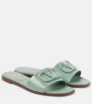[Valentino Garavani] Valentino Garavani VLogo Signature patent leather slides AU 7 green