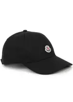 Moncler Logo Cotton-twill cap - Black ONE SIZE