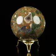 2.0" Rainforest Jasper Hand Carved Crystal Ball/Sphere, Crystal Healing
