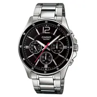 在飛比找PChome24h購物優惠-【CASIO】優雅魅力紳士不鏽鋼指針錶-黑 (MTP-137
