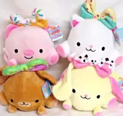 NEW 4 PLUSH SMOOSHY MUSHY TOY PLAY SET PIG BEAR BUNNY CAT TOYS EGG HUNT