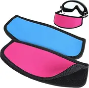 Skylety 2 Pcs Mask Strap Cover Diving Swimming Mask Strap with Hook and Loop Fastener Hair Protector Wrap for Dive and Snorkel Masks Water Sports, Pink and Blue