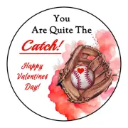 Kids Baseball Valentines day Stickers, labels, tags