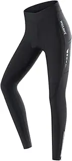 [REFENG] Women Cycling Pants with Pocket Breathable Gel Padded Bike Bicycle Pants Tights for Biking Running Jogging
