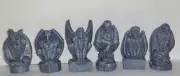 Set of 6 Mini Resin Gothic Gargoyles Statues Dungeon Master Map Roleplay Figures