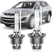 SENROBO Fit for Mazda 2007-2012 CX9 CX7 2006-2013 Mazda 3 5 6 2006-2015 Miata MX5 D2S HID Xenon Headlight Bulbs, 350% Brightness, Low Beam Light Bulb, 6000K Cool White, Plug and Play, Pack of 2