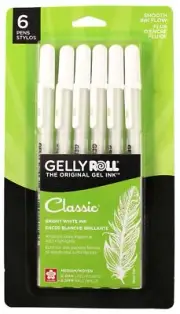 Sakura Gelly Roll Medium Point Pens 6/Pkg-White