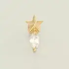 14K REAL Solid Gold Marquise CZ Star Ear Piercing Cartilage Helix Stud 18 Gauge