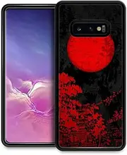 Yuning419 Case Compatible with Samsung Galaxy S10E,Pattern Plexiglass S10E Case for Boys Men,Red Moon Pattern Shockproof Anti-Scratch Case for Samsung Galaxy S10E 5.8 inch