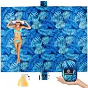 Lightweight Beach Blanket - Oversized 107" x 77" Waterproof Sandproof - Doubl...
