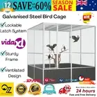 Galvanised Steel Bird Cage Sturdy Frame Bird Parrot Aviary With Mesh Design AU